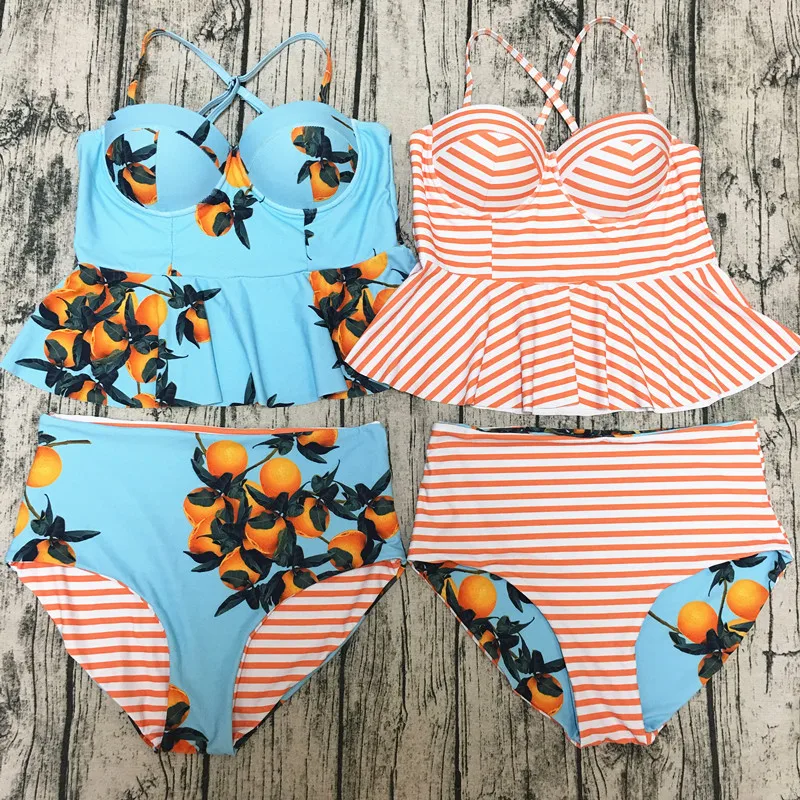 Midou новинка 2019 бикини женский купальник с высокой талией купальный костюм плюс