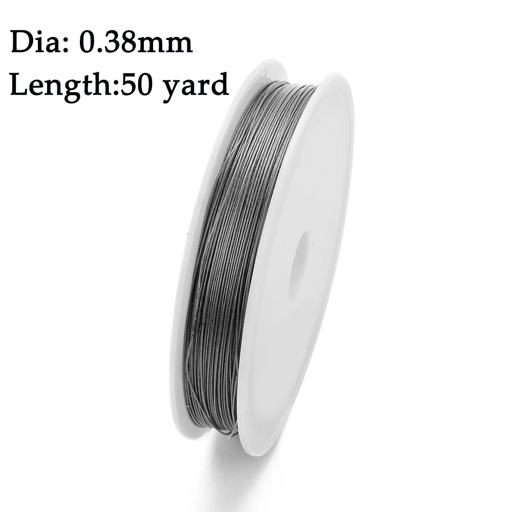 silver 0.38mm 1 рулон, 0,45 мм, 0,5 мм, 0,6 мм, проволока из нержавеющей стали, бисероплетение, серебряное, золотое, тигровый хвост, бисероплетение, веревка для рукоделия, Ювелирные компоненты - Цвет: silver 0.38mm