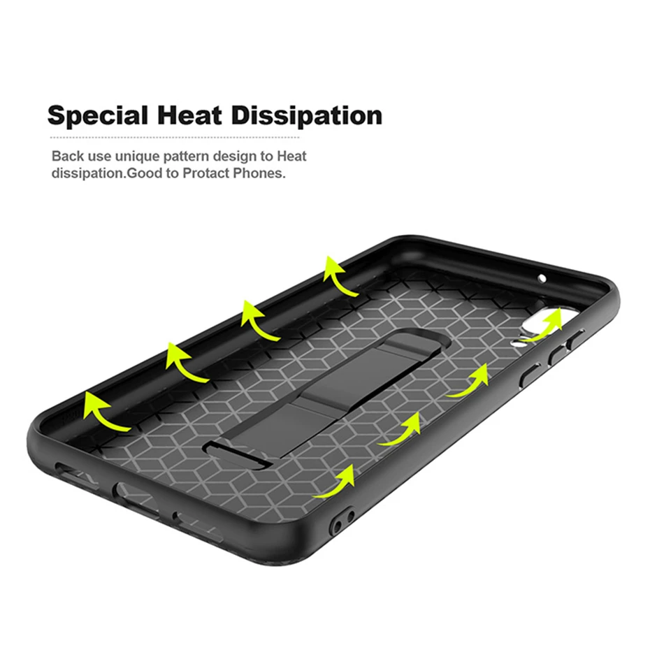 Armor Case For Huawei P20 Pro TPU Carbon fiber Holder Mate 10 Lite 20 X Honor 7A 7C Y6 Y7 2018 P Smart Cover Phone Cases |