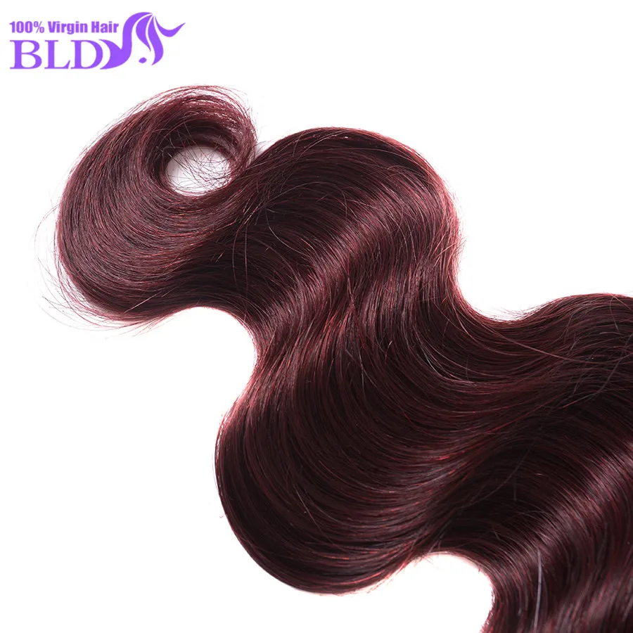 7A Peruvian Virgin Hair Body Wave 4 Bundles 99j Extensions Human Lace Closure |