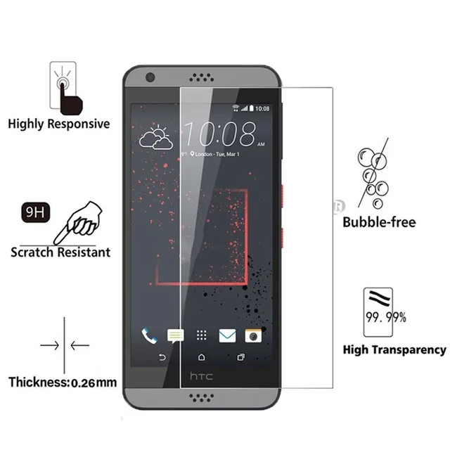 2.5D Закаленное стекло для HTC Desire 530 630 9H Высококачественная Взрывозащищенная