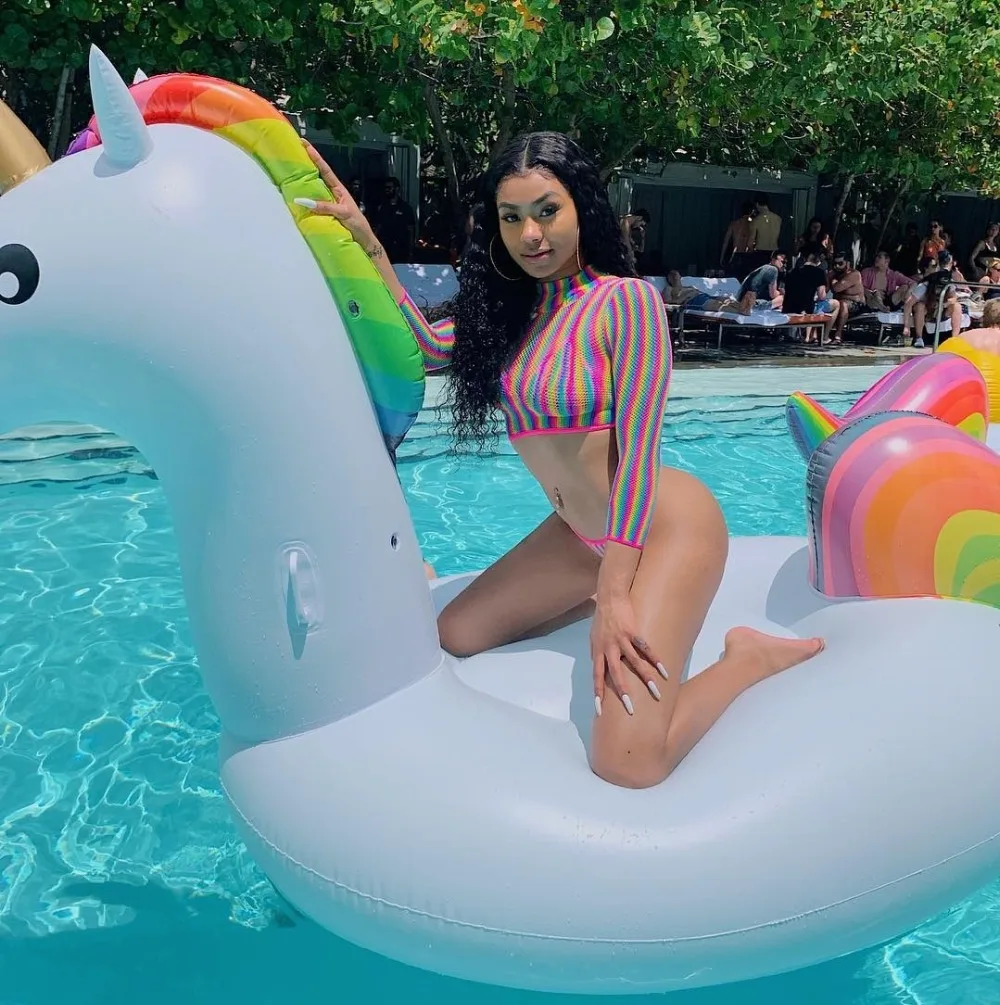 Радужный цифровой принт сетчатые отверстия купальники женский сексуальный