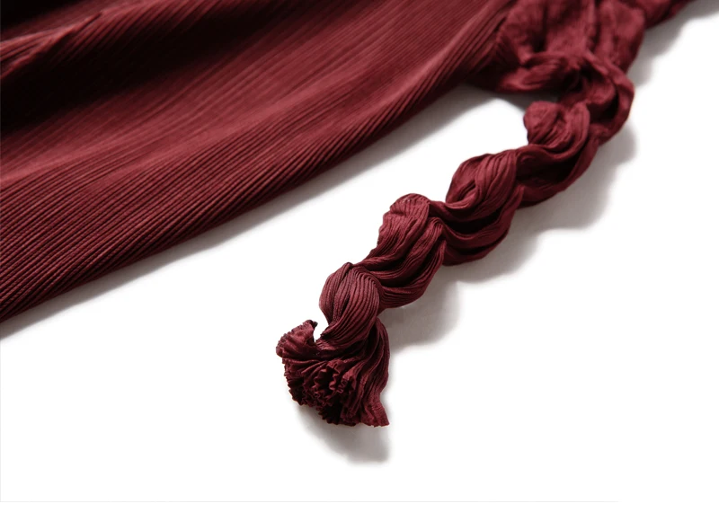 Changpleat весна лето однотонные женские платья miяк плиссированный модный дизайн v-образный вырез большой размер эластичное женское платье Tide D9880