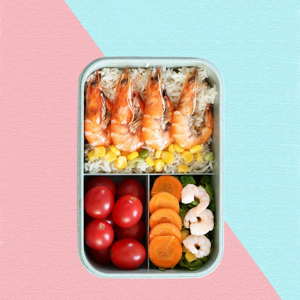 1100 мл пшеничная соломенная коробка для ланча контейнер хранения еды Bento детей