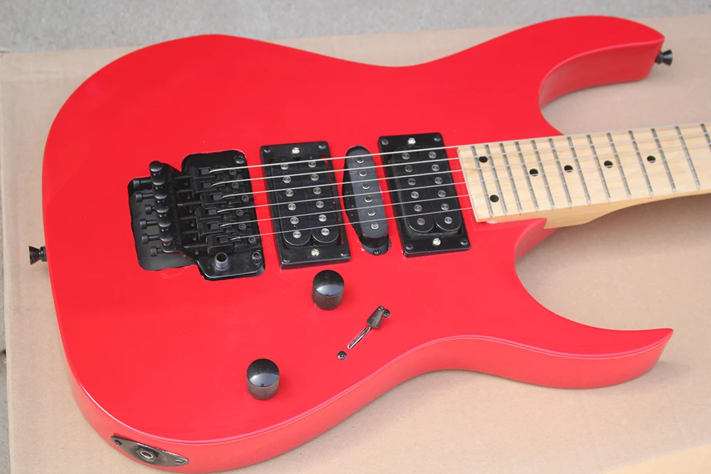 Заводская изготовленная на заказ красная электрическая гитара с Floyd Rose HSH