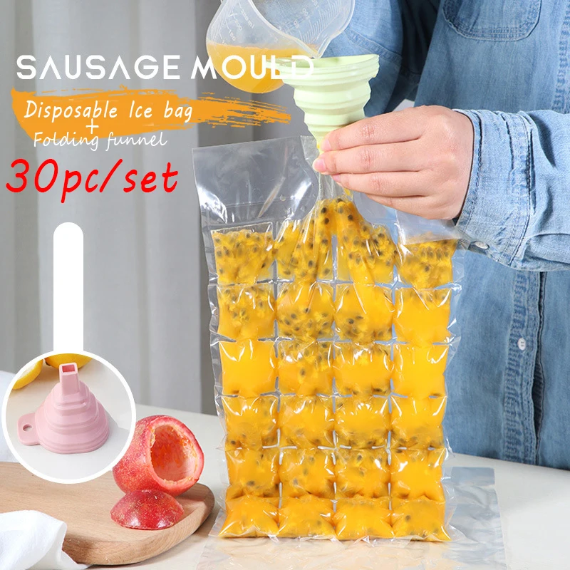 30 шт. одноразовый лоток с формой для кубиков льда впрыска воды коктейльный мешок