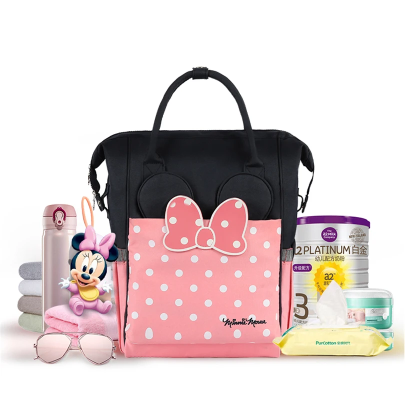 Disney Thermal Insulation Bag High-capacity Baby Feeding Bottle Bags Backpack Care Diaper Oxford ZT008 | Мать и ребенок