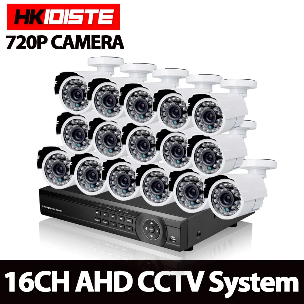 Домашняя система видеонаблюдения 16 каналов AHD 1080P 1080N DVR комплект с камерами