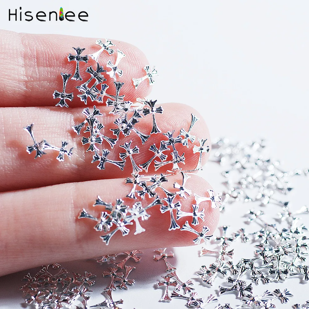Более популярных моделей мини серебристого металла заклепки 3D моды DIY nail art