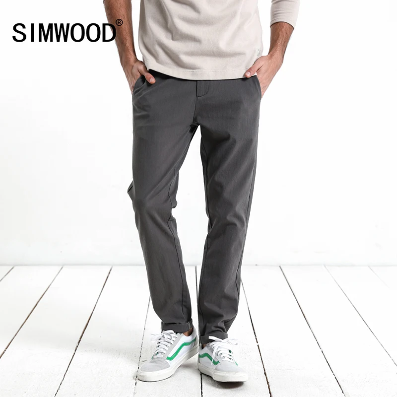 SIMWOOD 2019 новые весенние повседневные штаны для мужчин Slim Fit Мода Высокое качество