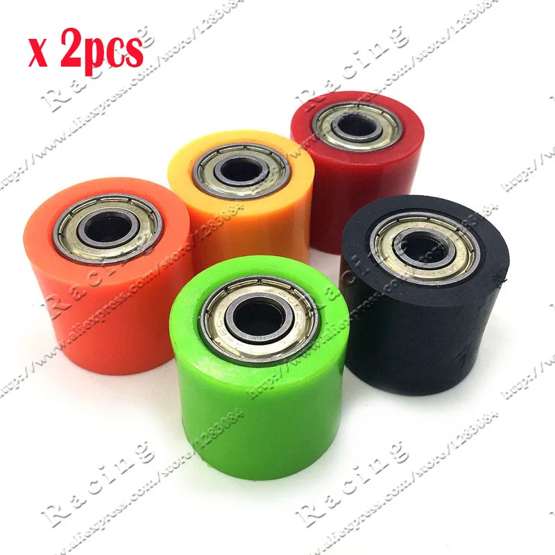 2pcs of 8mm 10mm chain roller tensioner M8 M10 pulley wheel guide motorcycle dirt bike enduro accessories