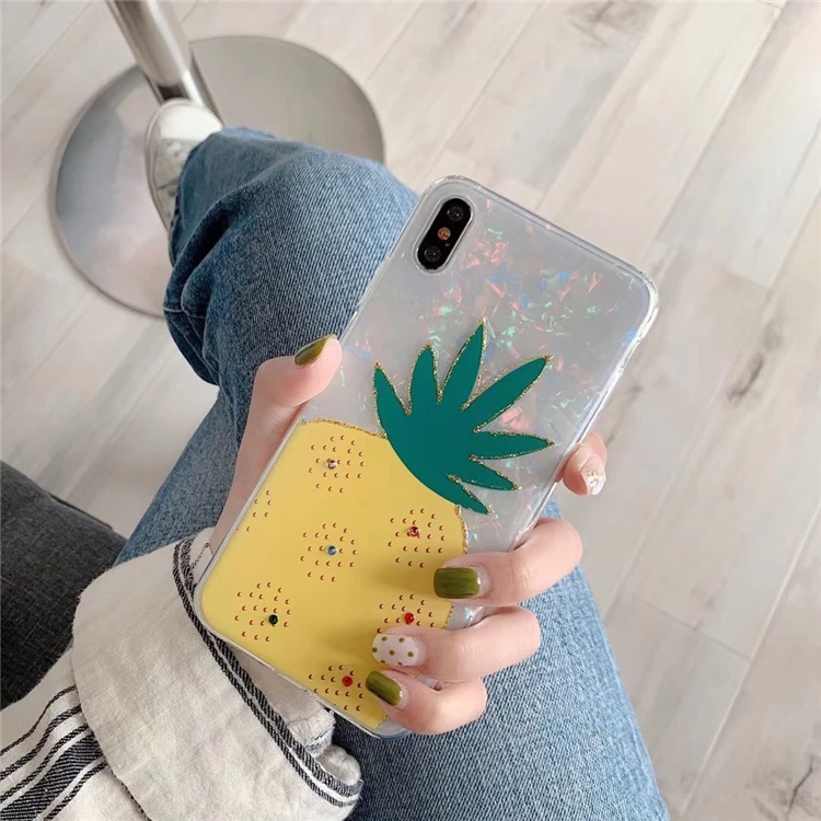Летний чехол для телефона с ромбовидным сосновым яблоком ракушка iphone XR XSMAX apple X 6 7