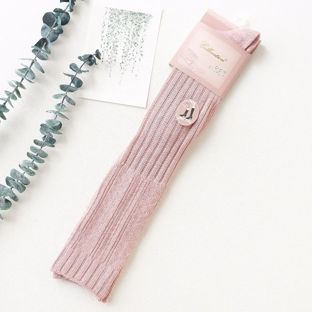 Новые зимние длинные чулки с нашивками рабочие ворсом женские облегающие милые