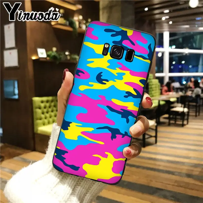 Yinuoda Camouflage TPU black Phone Case Cover Shell For GALAXY s5 s6 edge plus s7 s8 s9 | Мобильные телефоны и аксессуары