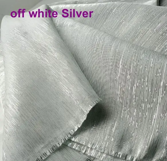 Off white silver 45 см* 138 см металлические мигающие трикотажные поли хлопчатобумажные ткани шантунг шелковое свадебное платье cheongsam сумка занавес материал - Цвет: Off white silver