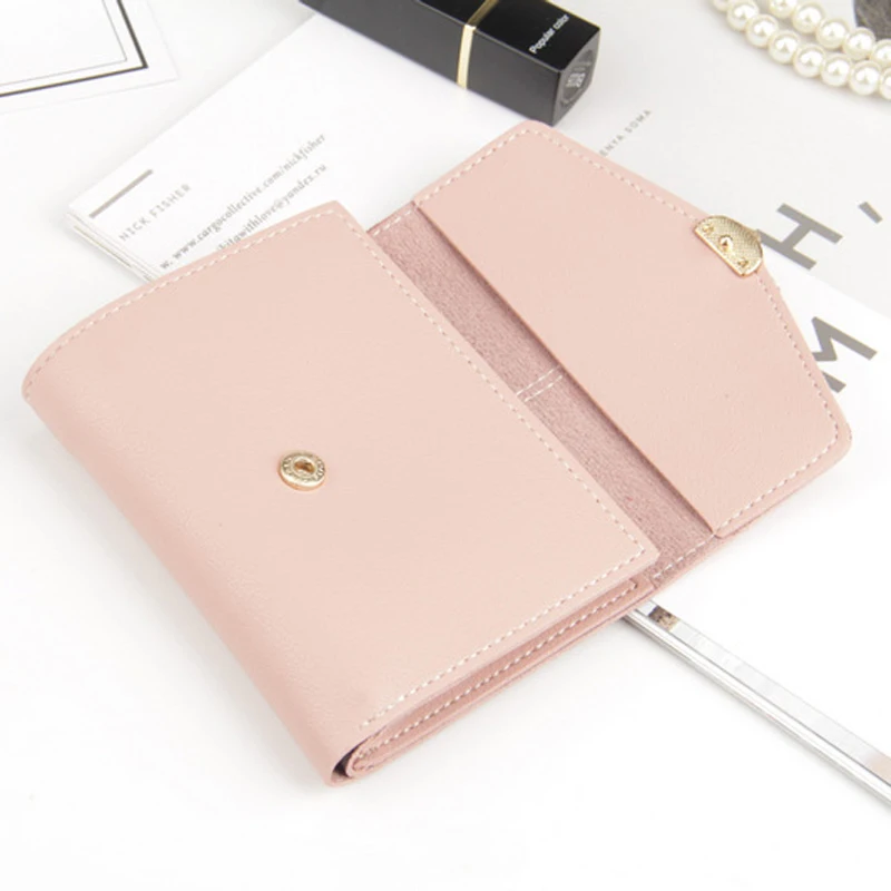 BENVICHED 2022 new women wallet cute small fox head Korean version of the three fold handbags simple fashion buckle R355 | Багаж и сумки