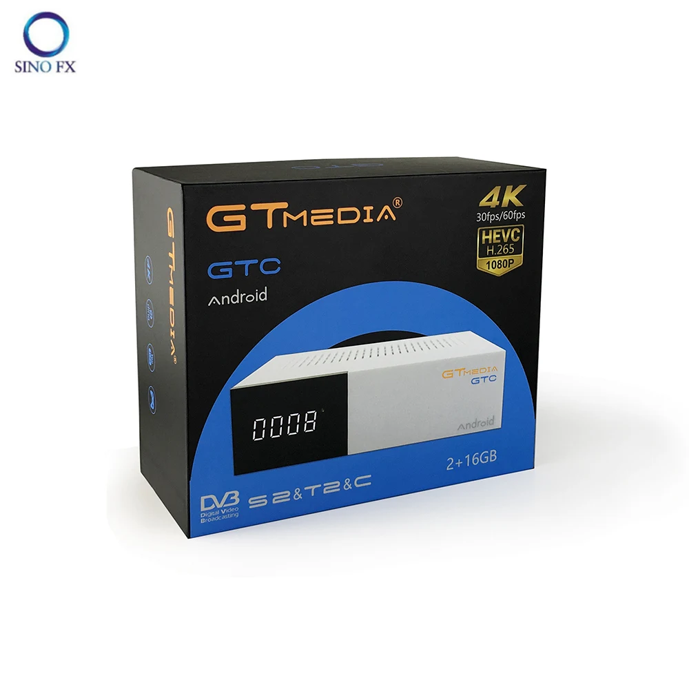 GTmedia GTC Android + DVB S2 и T2 C ISDB T комбо ТВ коробка 2G/16G AML S905D 4K WiFi медиаплеер|ТВ-приставки