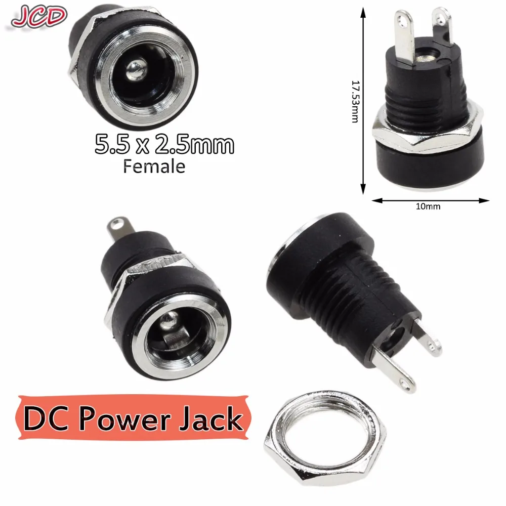JCD 3A 12v для разъема питания постоянного тока гнездовой панельный разъем 5 мм x 2 1