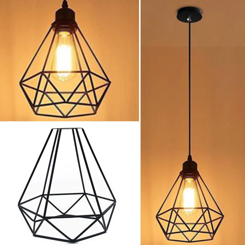 Industrial Retro Iron Net Wire Bulb Lamp Guard Birdcage Metal Lampshade Lighting Parts Fixtures Home Decor | Освещение