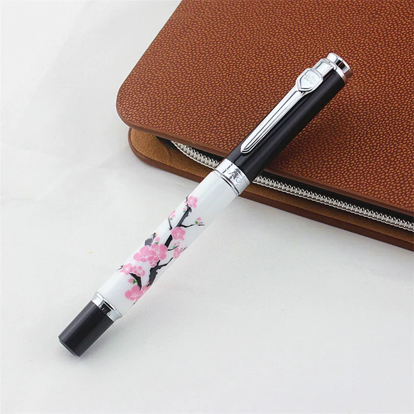 

High Quality Luxury jinhao Business Roller pen Ceramics Plum Flower Ballpoint Pens 0.7 Black ink For Business Office Gift