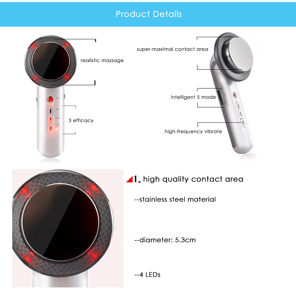 3 в 1 ультразвуковые инфракрасные лампы для лица тела похудения терапия красота