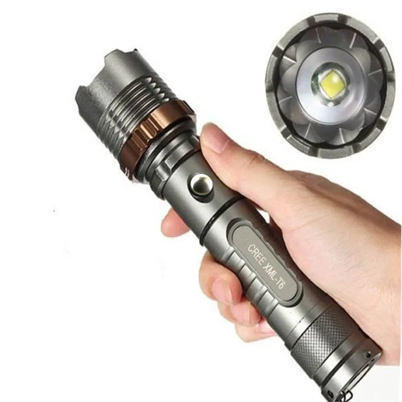 5PCS High Power LED hunting flashlight with pressure switch emergency escape torch light by 18650 battery camping 2000LM+charger enlarge
