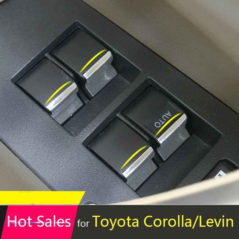 Автомобильный Стайлинг оконная Кнопка стикер для Toyota Corolla/Levin 2014 2018 2019 ABS