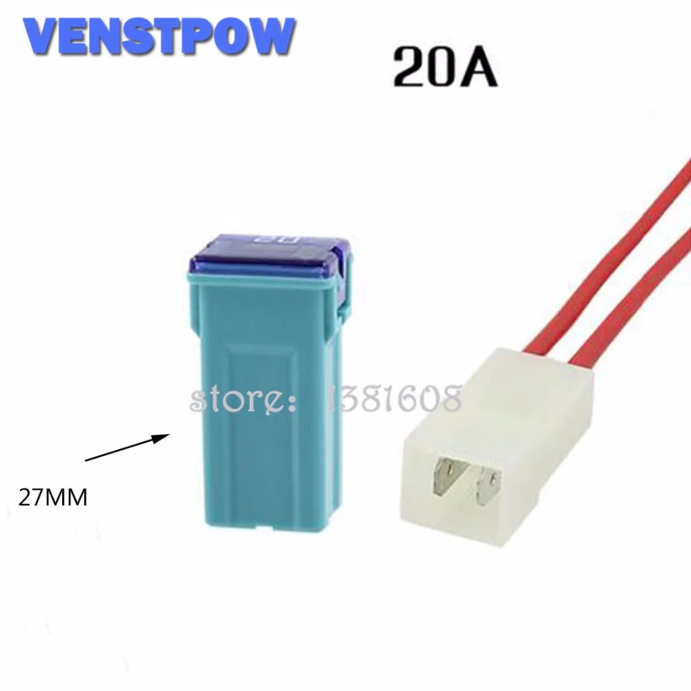 

1PC 20A Waterproof Insurance Auto Square Fuse Tube PEC JT for Car Air Conditioning Insurance Fan + 2 Pins Socket