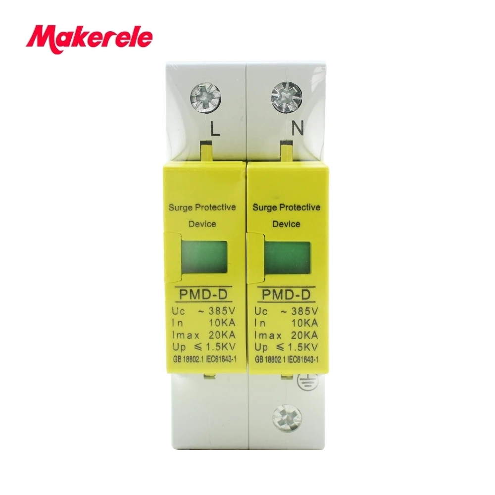 

SPD 1P+N 10KA~20KA ~385VAC House Surge Protector Protective Low-voltage Arrester Device