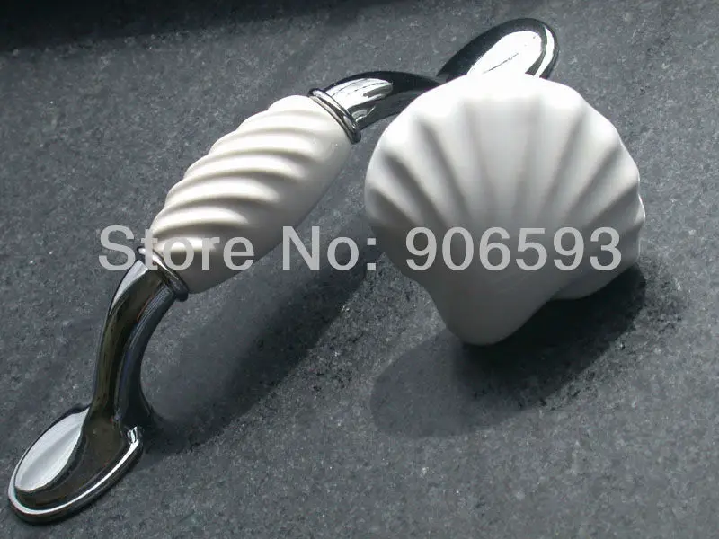 

24pcs lot free shipping oceanic shells ceramic handles and knobs
