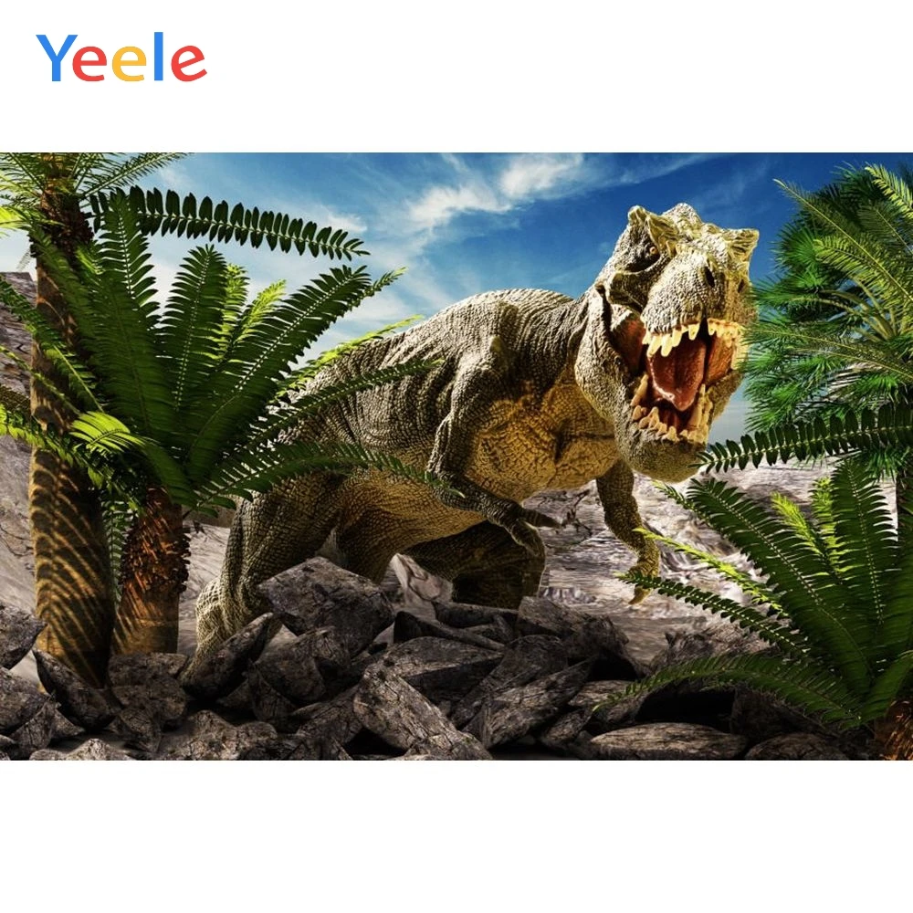

Yeele Vinyl Dinosaur Open Mouth Plants Children Birthday Party Photography Background Baby Photographic Backdrop Photo Studio