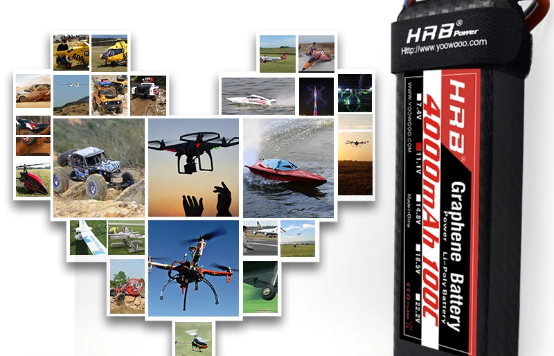 HRB 2S 3S 4000mah Графен 7,4 V 11,1 V Lipo батарея 4S 100C 14,8 V XT90 XT60 Deans T EC5 5S 18,5 V 6S 22,2 V RC самолет запчасти для автомобилей