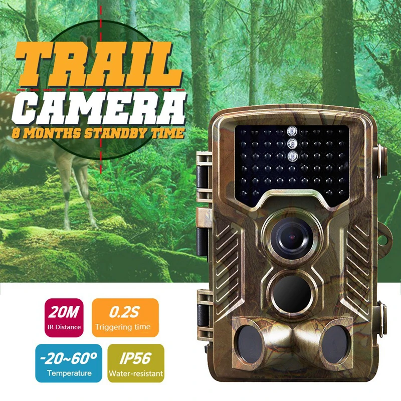 H801 8 Mega pixels Digital IP56 Tactical Hunting Camera Waterproof Infrared Trail Dustproof Precise Outdoor Camping | Спорт и