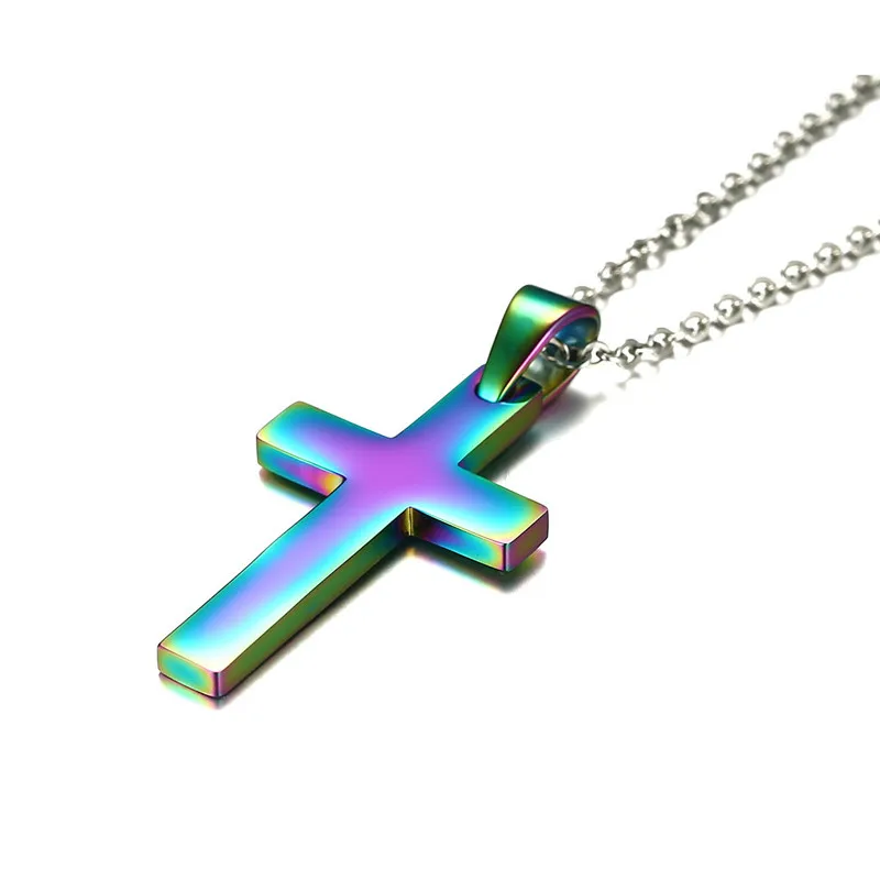 ZORCVENS Classic Mens Rose Gold Color Cross Pendant Necklace Stainless Steel Link Chain for Women | Украшения и аксессуары