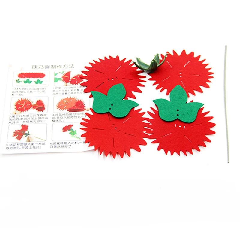 Joylong Kids Toys DIY Arts And Crafts Children Do-it-yourself Child Handicraft Cloth Carnation For Mother's Gift Creative | Игрушки и