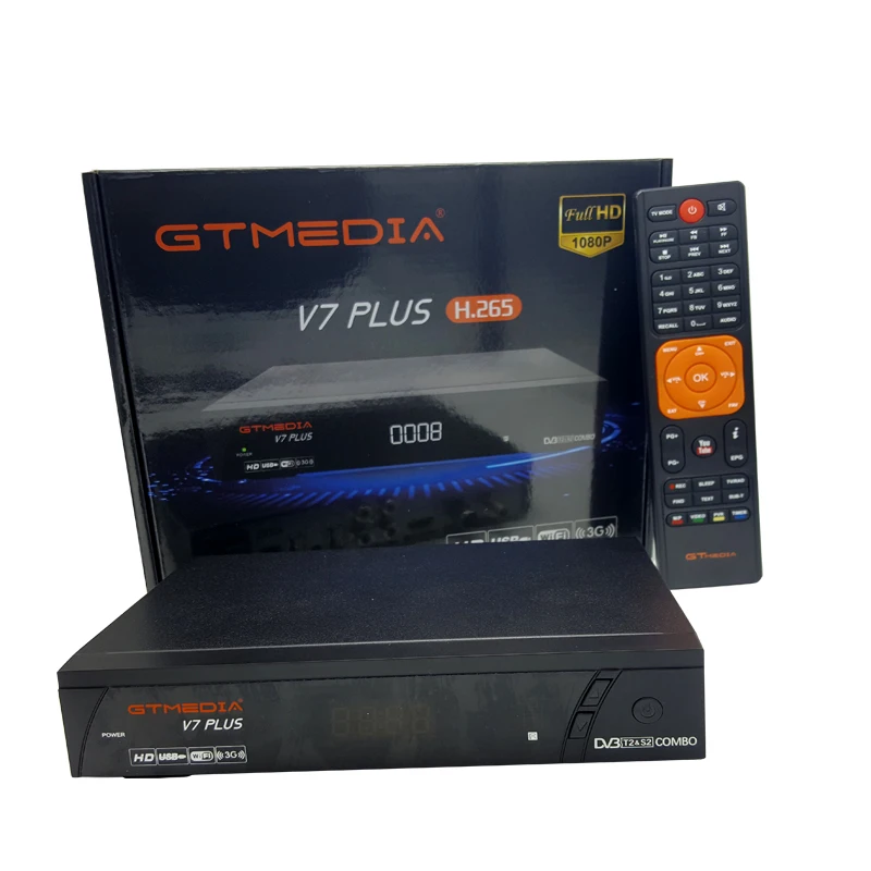 3 шт./лот GTMEDIA V7 PlUS 1080P Full HD DVB S/S2 + T/T2 поддержка H.265 4 значный светодиодный дисплей