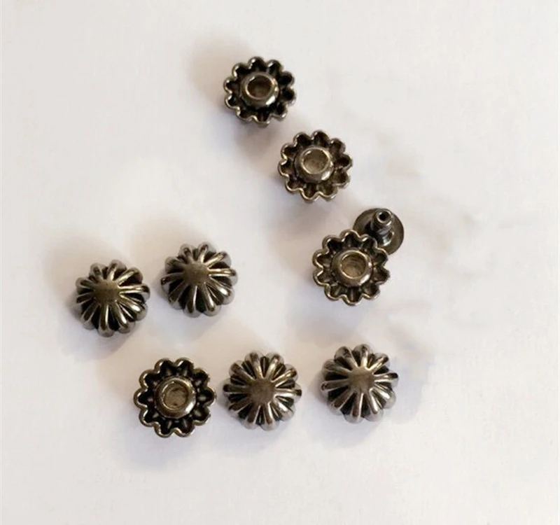 Gun metal Pumkin daisy панк антикварные заклепки для одежды, колпачок для сумки, шляпы, обуви, одежды, Джинсов Кожаный чокер украшения diy аксессуары - Цвет: Gun metal
