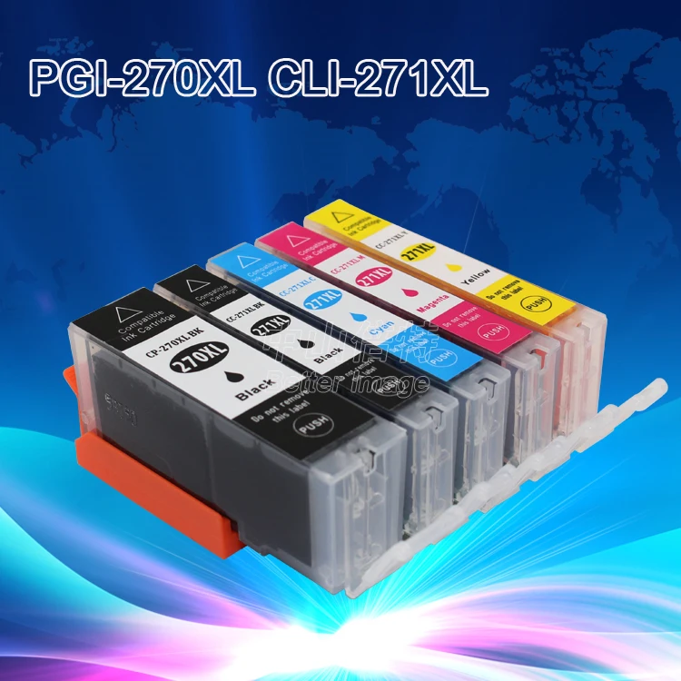 

INK WAY High capacity PGI-270 CLI-271 compatible printer ink cartridge with chip,5 Pack