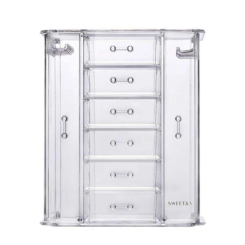 Прозрачный из акрила для серег коробка хранения дисплей стенд Органайзер серьги