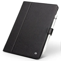qialino genuine leather smart stand flip cover for ipad mini4 cardslot stents automatic black wake upsleep function tablet case