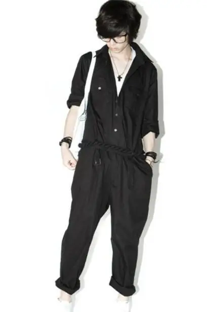 

New Men Fashion Trousers Autumn Jumpsuit Male Long Sleeved Jumpsuit A Piece Pants Overalls Tooling Hhairdresser harem pants