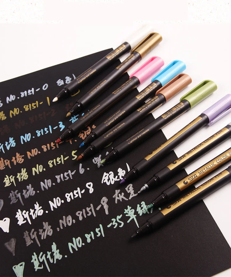 Металлический маркер сделай сам 10 цветов средний металлический Перманентный