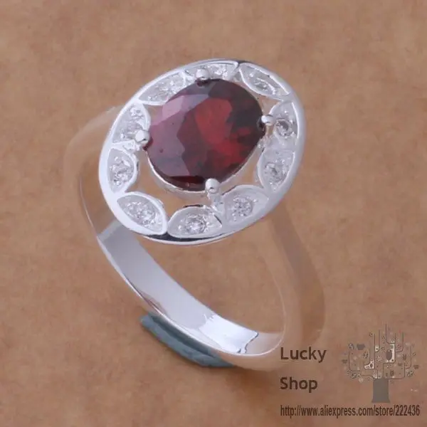 Кольцо из серебра 925 пробы AR439, модные ювелирные украшения из серебра 925 пробы, инкрустированное темно-красным камнем/красивым/bzmakqta fxeaoola