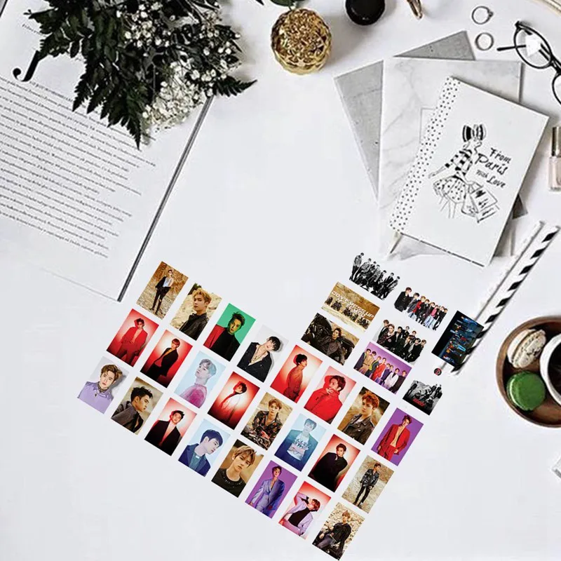 32 шт./компл. альбом KPOP EXO самодельная бумажная карта Lomo Фотокарта постер
