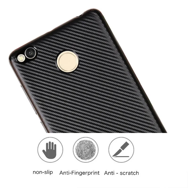 WolfRule Xiaomi Redmi 3s Case 3 Cover Luxury Full Protection Carbon Fiber Brushed TPU For Phone Shell |