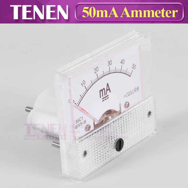 85C1 DC Аналоговый амперметр 0-50mA указатель тока измеритель напряжения измерительный усилитель Миллиамперметр панель для CO2 лазерная трубка источник питания
