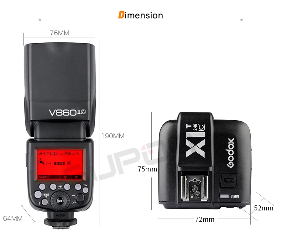 Paypal Accpect, Godox V860II V860II-C E-TTL HSS 1/8000s Li-on Аккумулятор Speedlite вспышка для камеры Canon+ триггер для X1T-C