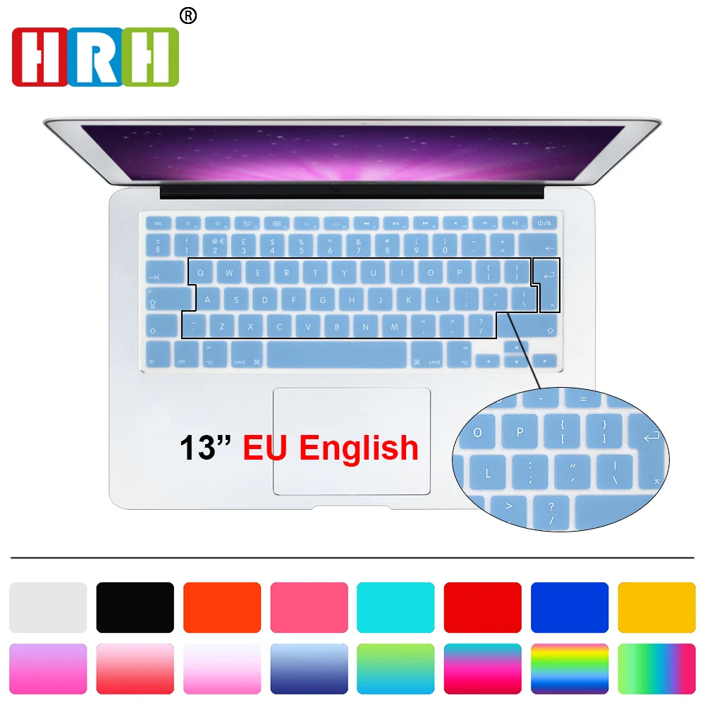 HRH силиконовый чехол с английской клавиатурой для Macbook White Air Pro 13 15 17 для mac book air 13"