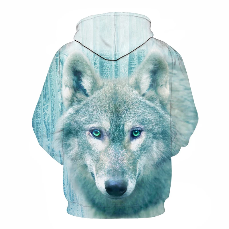 

Winter Wolf Men Hoodies 3D Printed Hooded Tracksuits Autumn Printed Fashion Pullover Hooded Streetwear Male Jacket Outwear