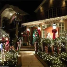 Водонепроницаемая светодиодная гирлянсветильник ECLH, 220 В переменного тока, ЕС, 10 м, 20 м, 30 м, 50 м, 100 м, рождественское уличное праздничное украшение для дома и улицы